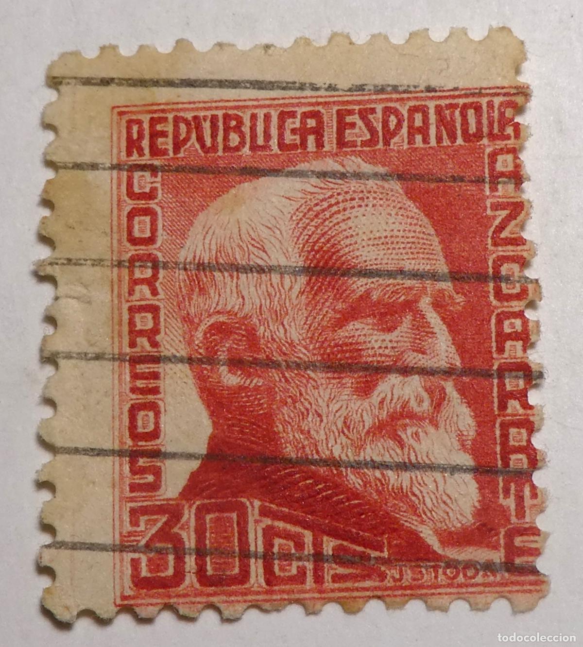 Sellos: Sello postal de Espa&ntilde;a 30 centimos (1933-1935), Gumersindo de Azc&aacute;rate