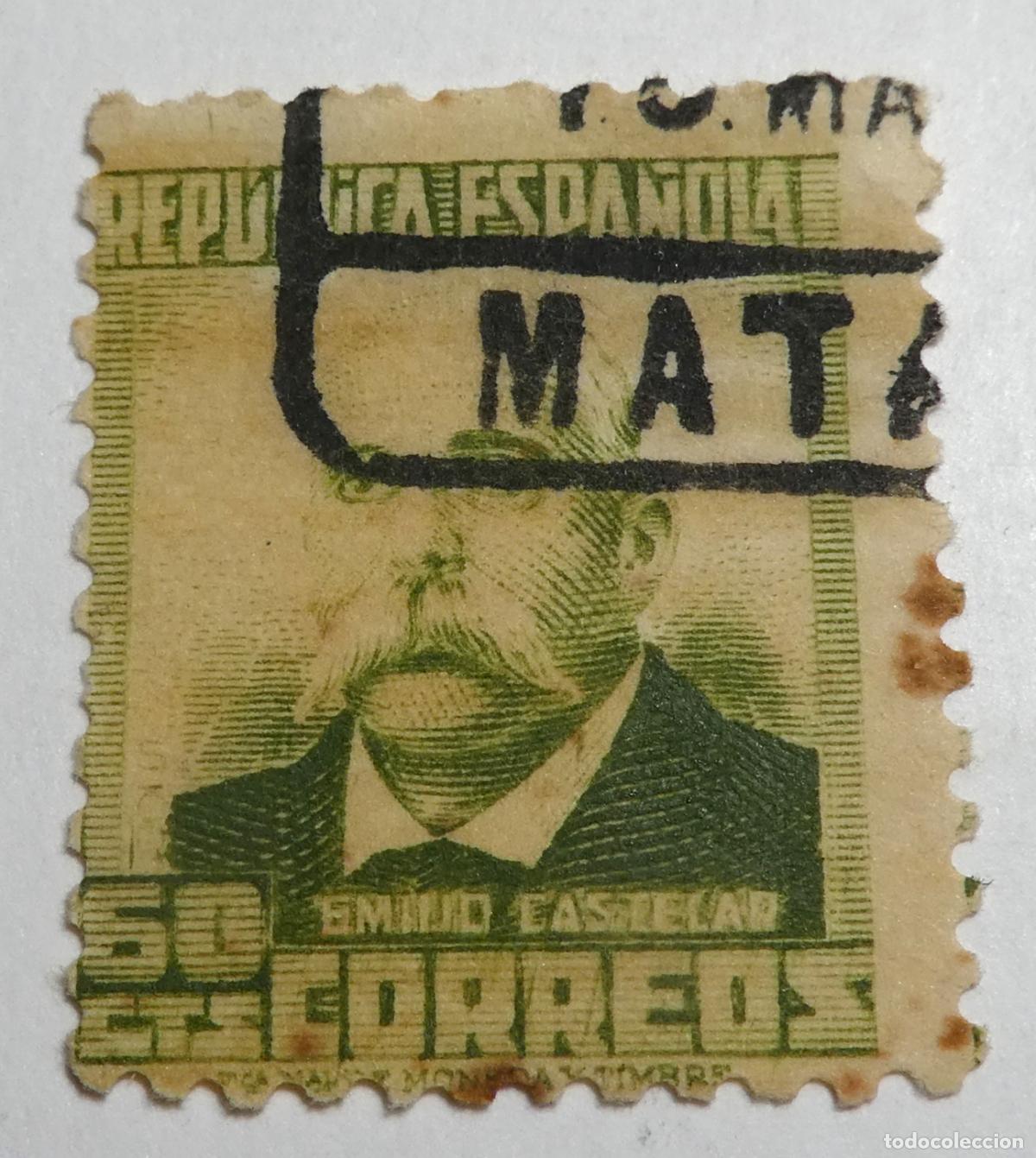 Sellos: Sello Postal de 60 c&eacute;ntimos 1932, Emilio Castelar