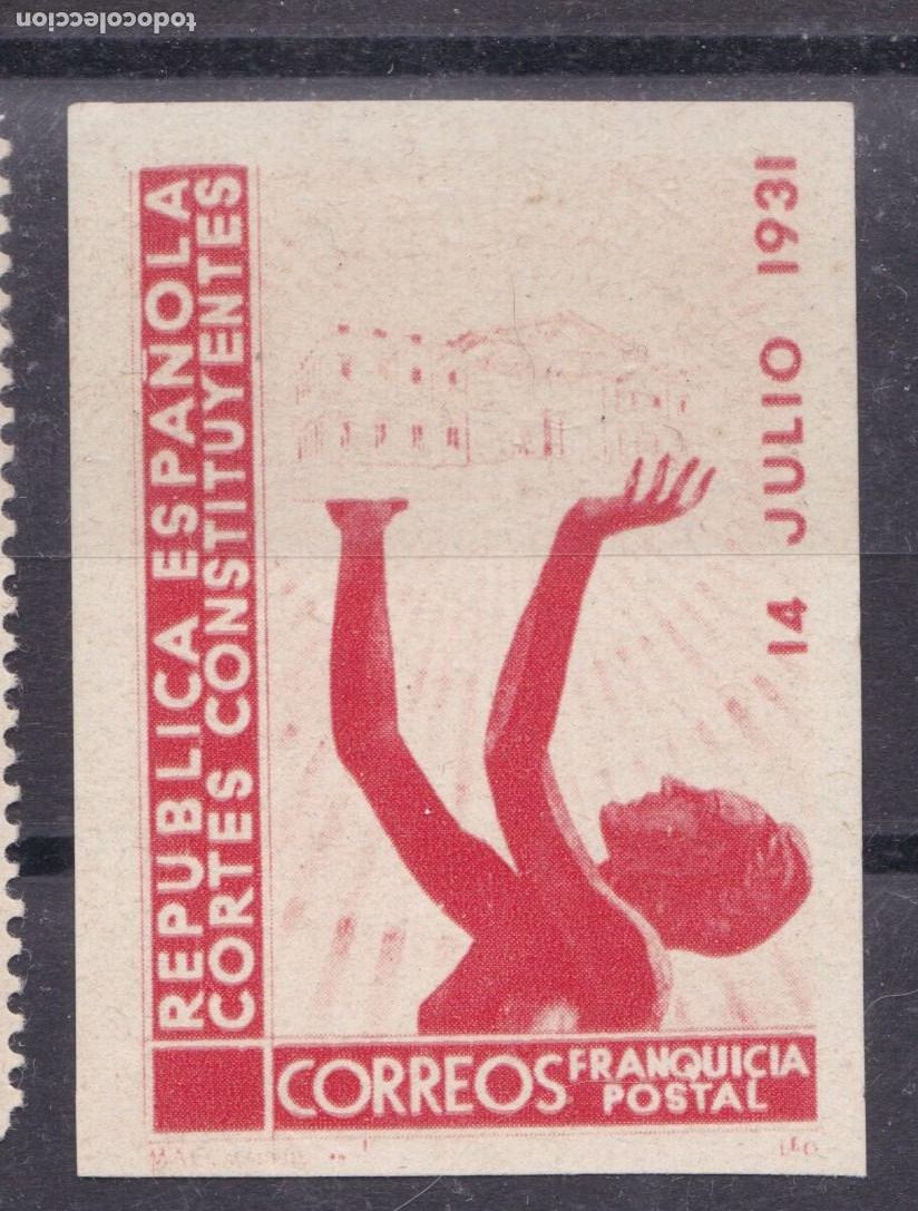 Sellos: AA10- FRANQUICIA Cortes Constituyentes REPUBLICA . Sin Dentar . ROJA (*) LUJO. RARA