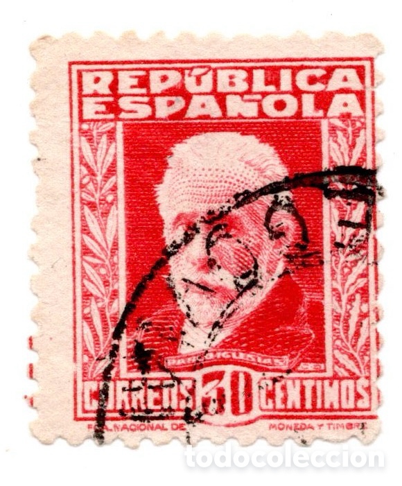 Sellos: Espa&ntilde;a 1932 Rep&uacute;blica Pablo Iglesias 30 c&eacute;ntimos Edifil 668 usado