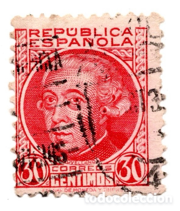 Sellos: Espa&ntilde;a 1935 Rep&uacute;blica Jovellanos 30 c&eacute;ntimos Edifil 687 usado