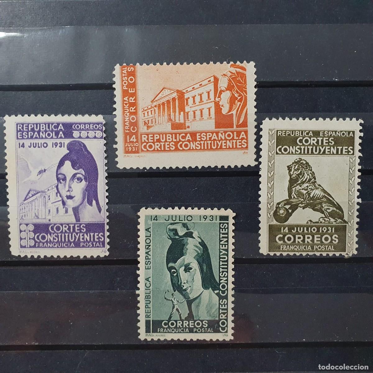 Sellos: REPUBLICA ESPA&Ntilde;OLA 1931 - CORTES CONSTITUYENTES - FRANQUICIA POSTAL - SERIE COMPLETA