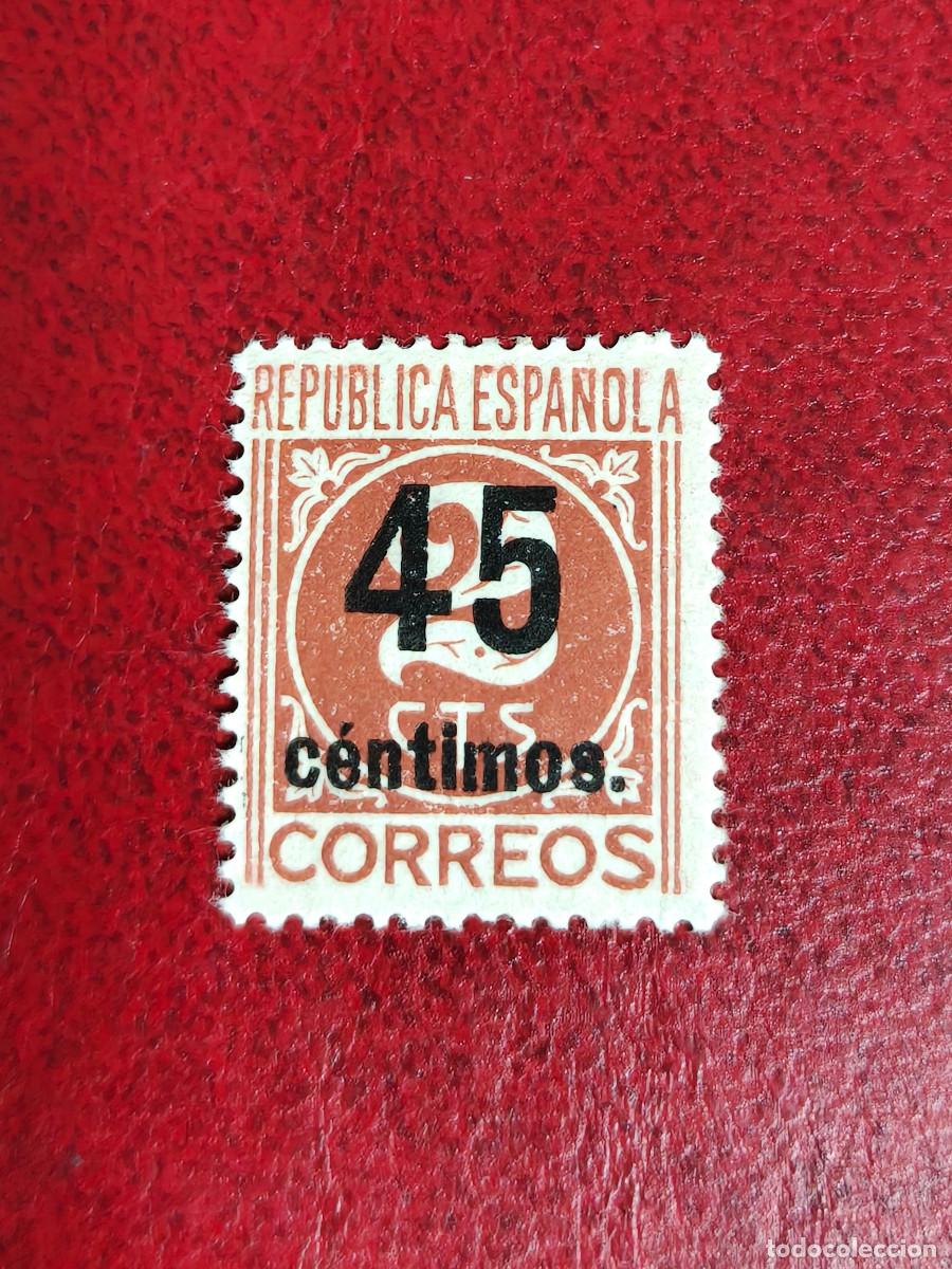 Sellos: ESPA&Ntilde;A SELLOS Edifil 744 Sobrecarga Color NEGRO MUY RARO sellos Nuevos** Marquilla Autentico