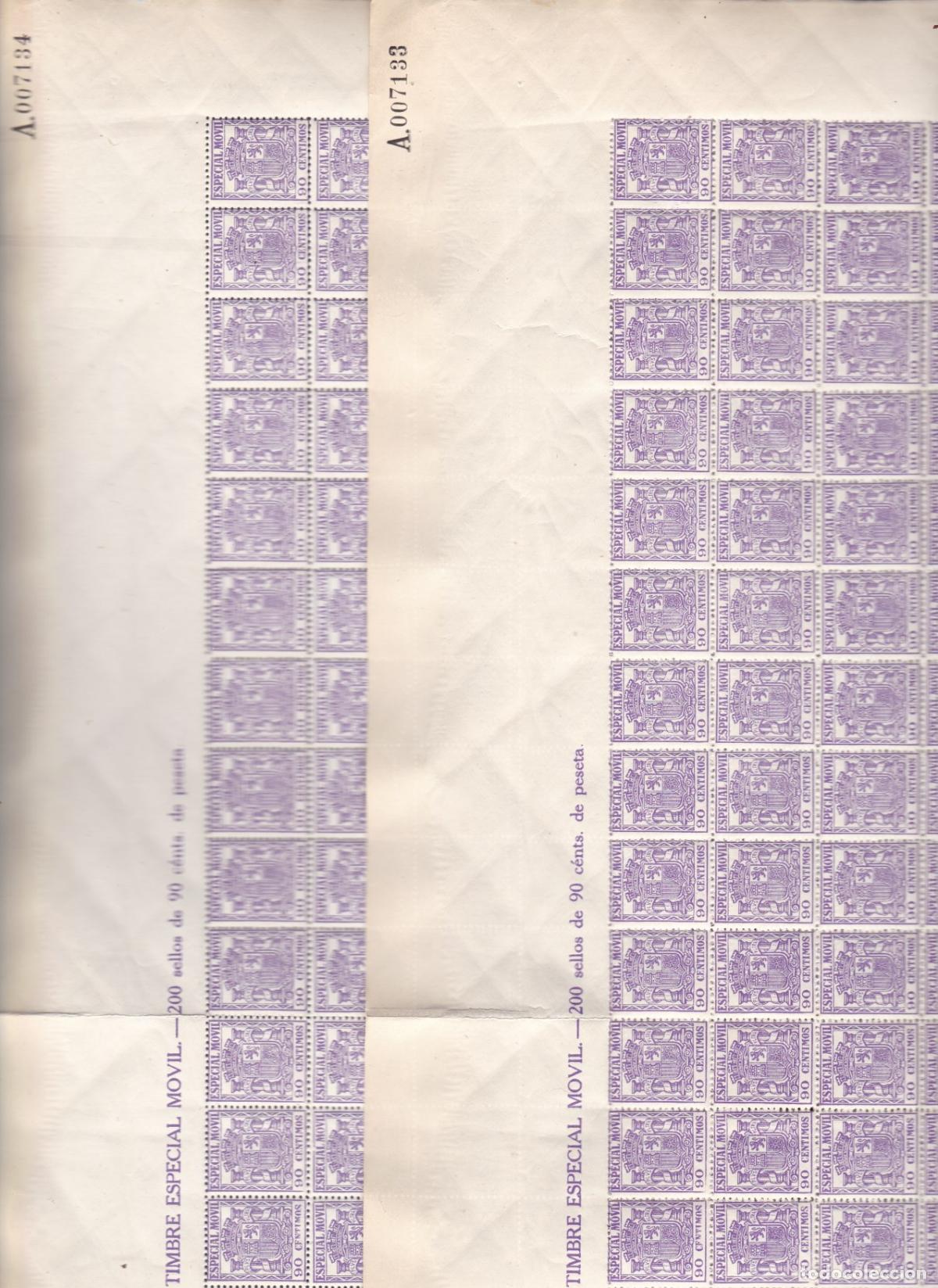 Sellos: GP54- FISCALES POSTALES . M&oacute;vil 90 Cts Edifil 60 x 1.000 Sellos en Hojas **Sin Fijasellos .