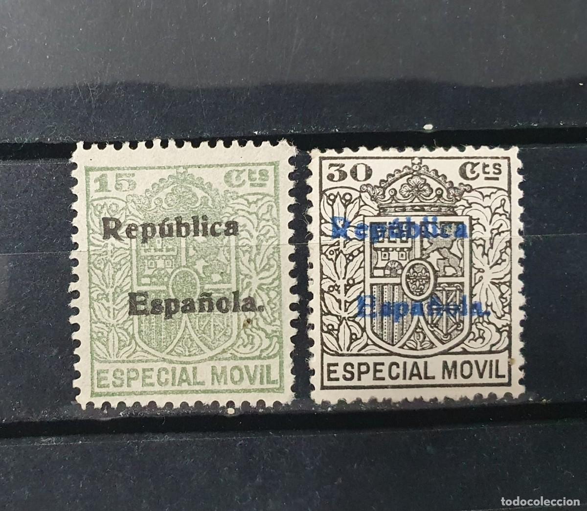 Sellos: FISCALES, Especial M&oacute;vil 1931 Alemany 30 + 32 * /** sobrecarga republica