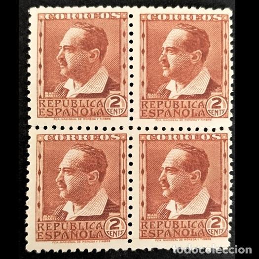 Sellos: Edifil 662 MNH Bloque de 4 Espa&ntilde;a 1932 Personajes y Monumentos Vicente Blasco Iba&ntilde;ez