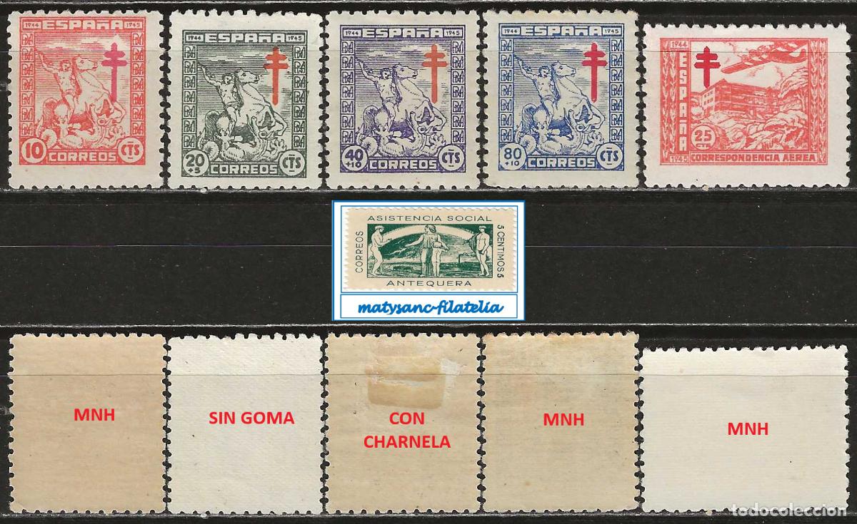 Selos: ESPA&Ntilde;A 1944. EDIFIL 984/988. SERIE COMPLETA &rdquo;PRO TUBERCULOSOS&rdquo;. VER DESCRIPCI&Oacute;N. L2