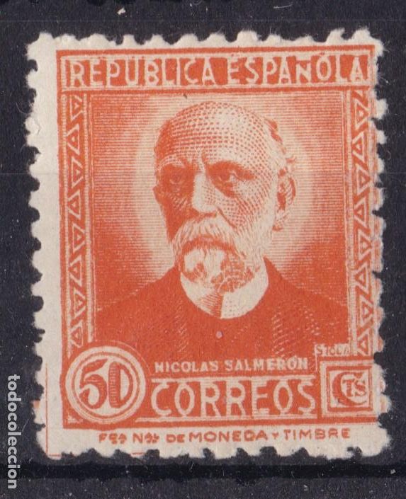 Francobolli: AA15-Republica Salmer&oacute;n 50 Cts Edifil 671. Nuevo * Con Fijasellos + 60 euros