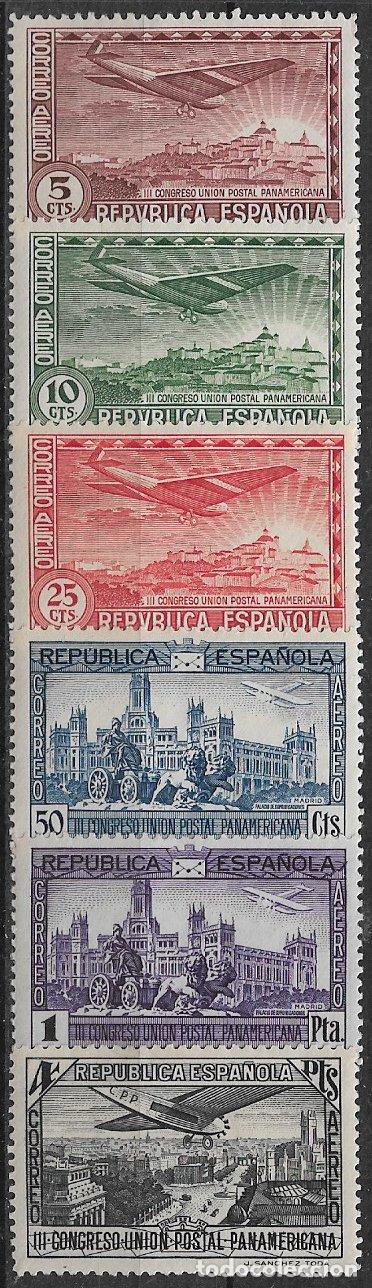 Sellos: 1931 Uni&oacute;n Panamericana, a&eacute;reos, EDIFIL n&ordm; 614 a 619 * completa