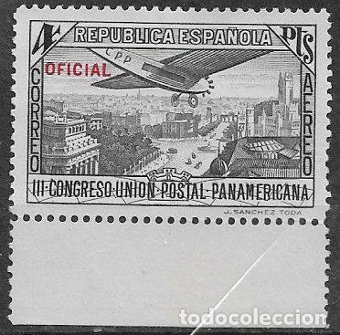 Sellos: 1931 Uni&oacute;n Panamericana, a&eacute;reos, OFICIAL, EDIFIL n&ordm; 635 (*) clave, lujo