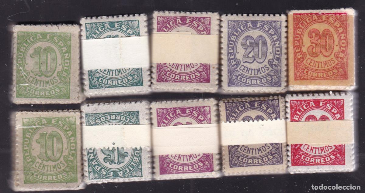 Sellos: ST- CIFRAS REPUBLICA 13000 Sellos NUEVOS ** Sin Fijasellos PASTILLAS (1000 Usados)