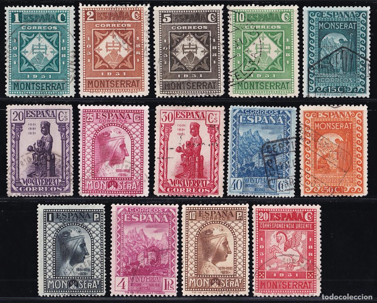 Sellos: ESPA&Ntilde;A, 1931 EDIFIL N&ordm; 636 / 649, Fundaci&oacute;n del Monasterio de Montserrat. [BIEN CENTRADOS.]