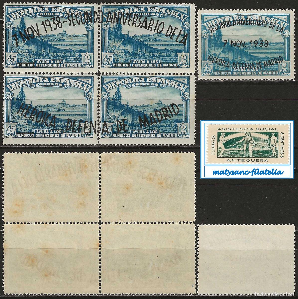 Sellos: ESPA&Ntilde;A 1938. EDIFIL 789/790. SERIE COMPLETA &rdquo;II ANIVERSARIO DE LA DEFENSA DE MADRID&rdquo;. VER CARACTER.