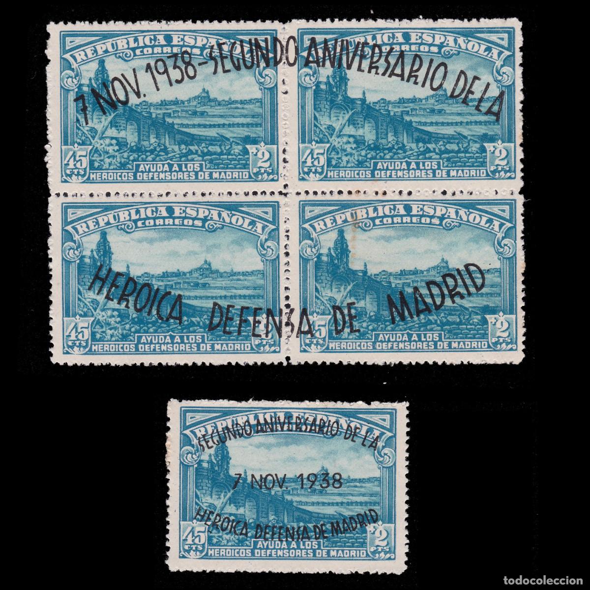 Sellos: ESPA&Ntilde;A.1938 DEFENSA DE MADRID MNG. Edifil 789-790 + OBSEQUIO