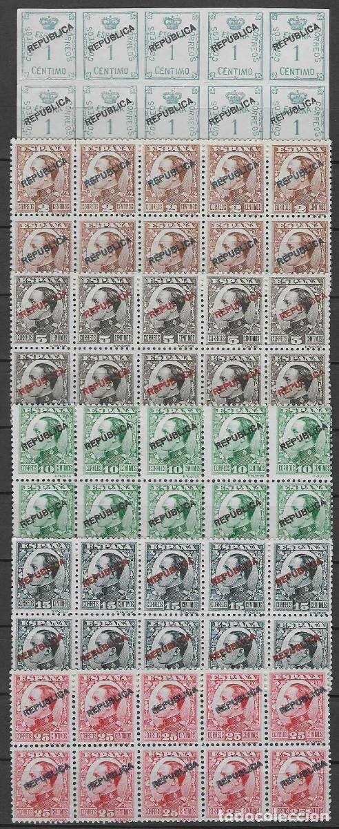 Sellos: EMISIONES LOCALES REPUBLICANAS. MADRID 1931 (6 VALORES EN B/10). V. CAT. ESP. 52 &euro;. MNH **