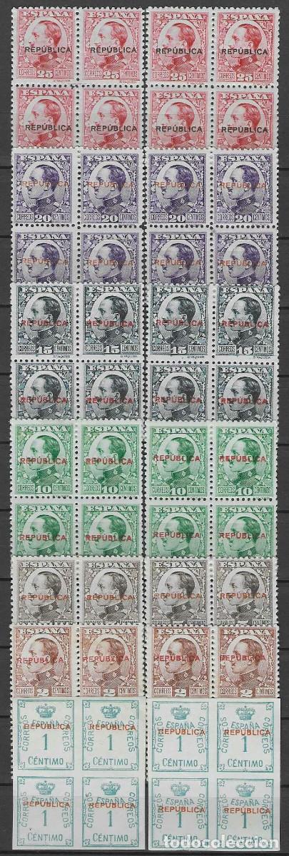 Sellos: EMISIONES LOCALES REPUBLICANAS. ALMER&Iacute;A 1931 (7 VALORES EN 2 B/4). V. CAT. ESP.: 1.240 &euro;. MNH **