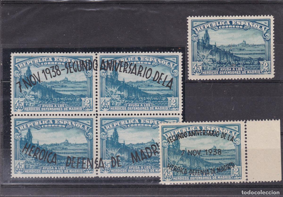 Sellos: FC -60- DEFENSA de MADRID Edifil 757 y 789/90 Nuevos ** Sin Fijasellos . LUJO