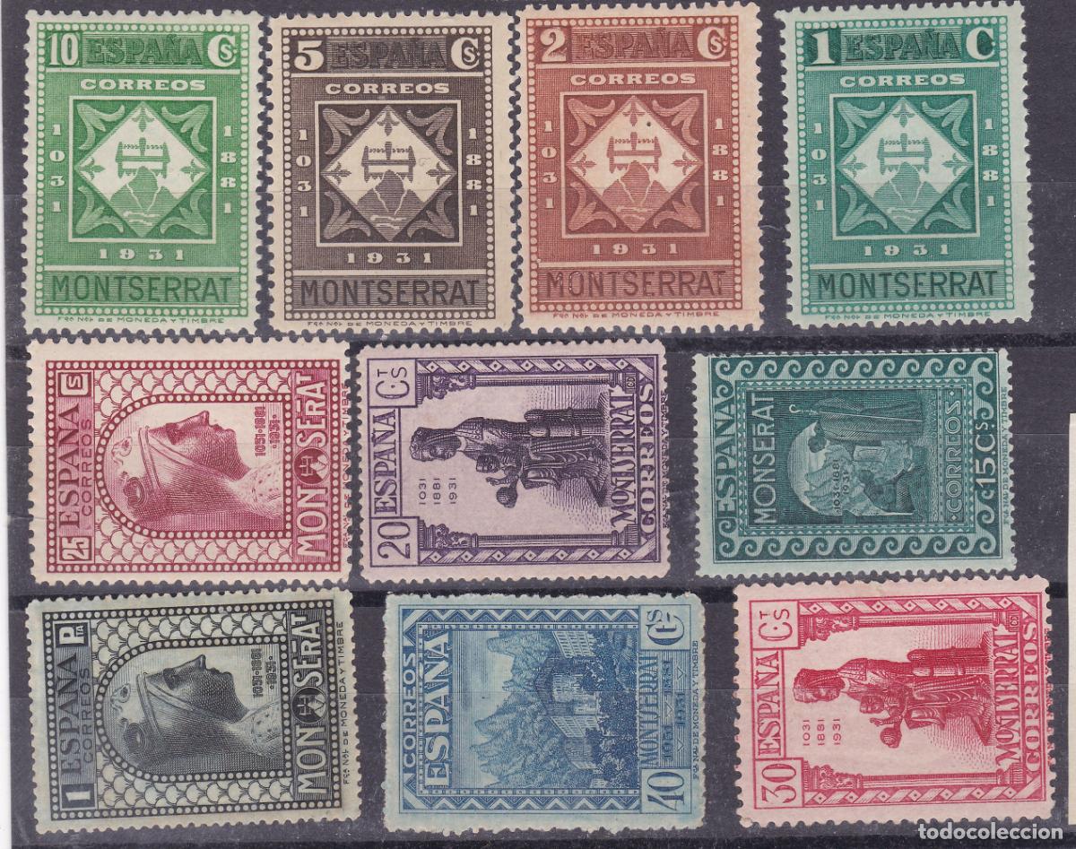 Sellos: FC-331-MONTSERRAT x 10 valores Nuevos **/* + 250 euros