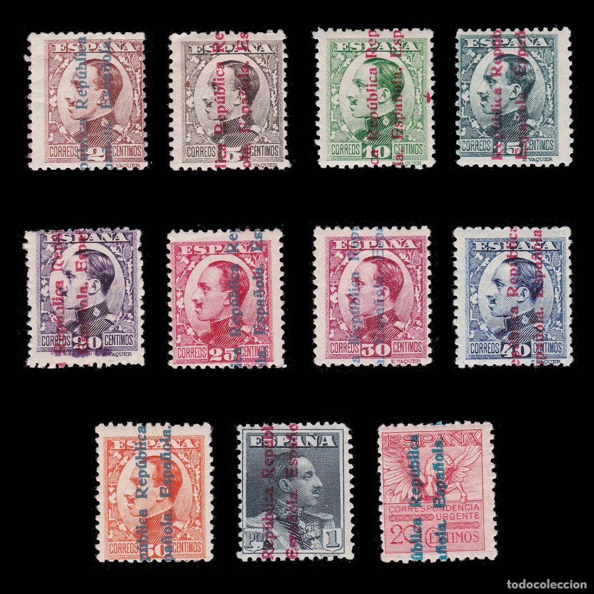 Sellos: ESPA&Ntilde;A. 1931. Alfonso XIII. Serie Nuevo* Edifil 593-603 + OBSEQUIO