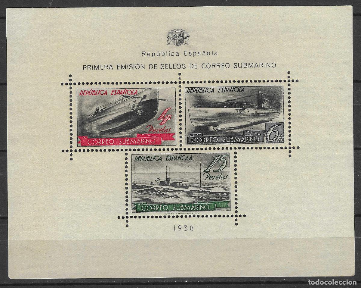 Selos: 1938 HOJITA CORREO SUBMARINO EDIFIL 781** SIN FIJASELLOS