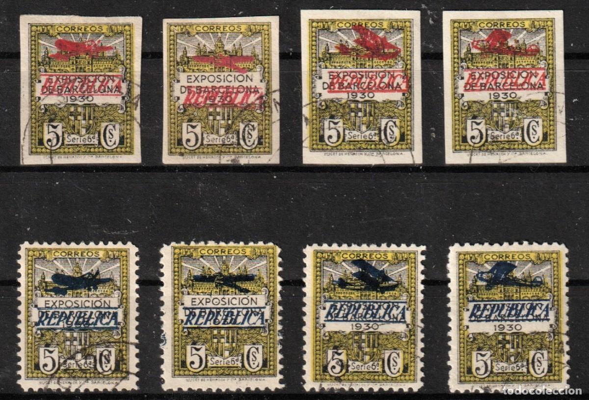 Stamps: Barcelona Espa&ntilde;a edf NE 9/16.Completa.Usada con matasello de favor.Aereos.Sobrecargados.1932