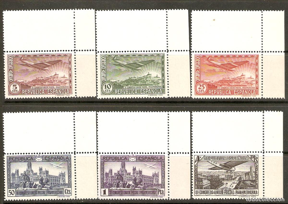 Selos: 1931 CONGRESO UPP EDIFIL 614/9** SIN FIJASELLOS