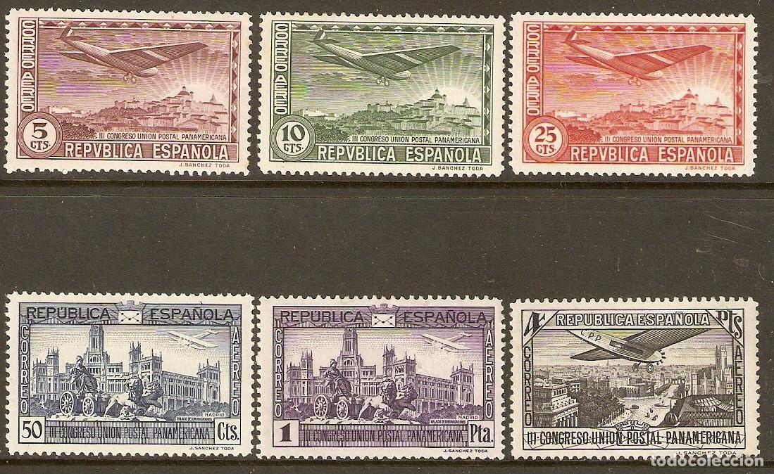 Sellos: 1931 CONGRESO UPP EDIFIL 614/9* CON FIJASELLOS
