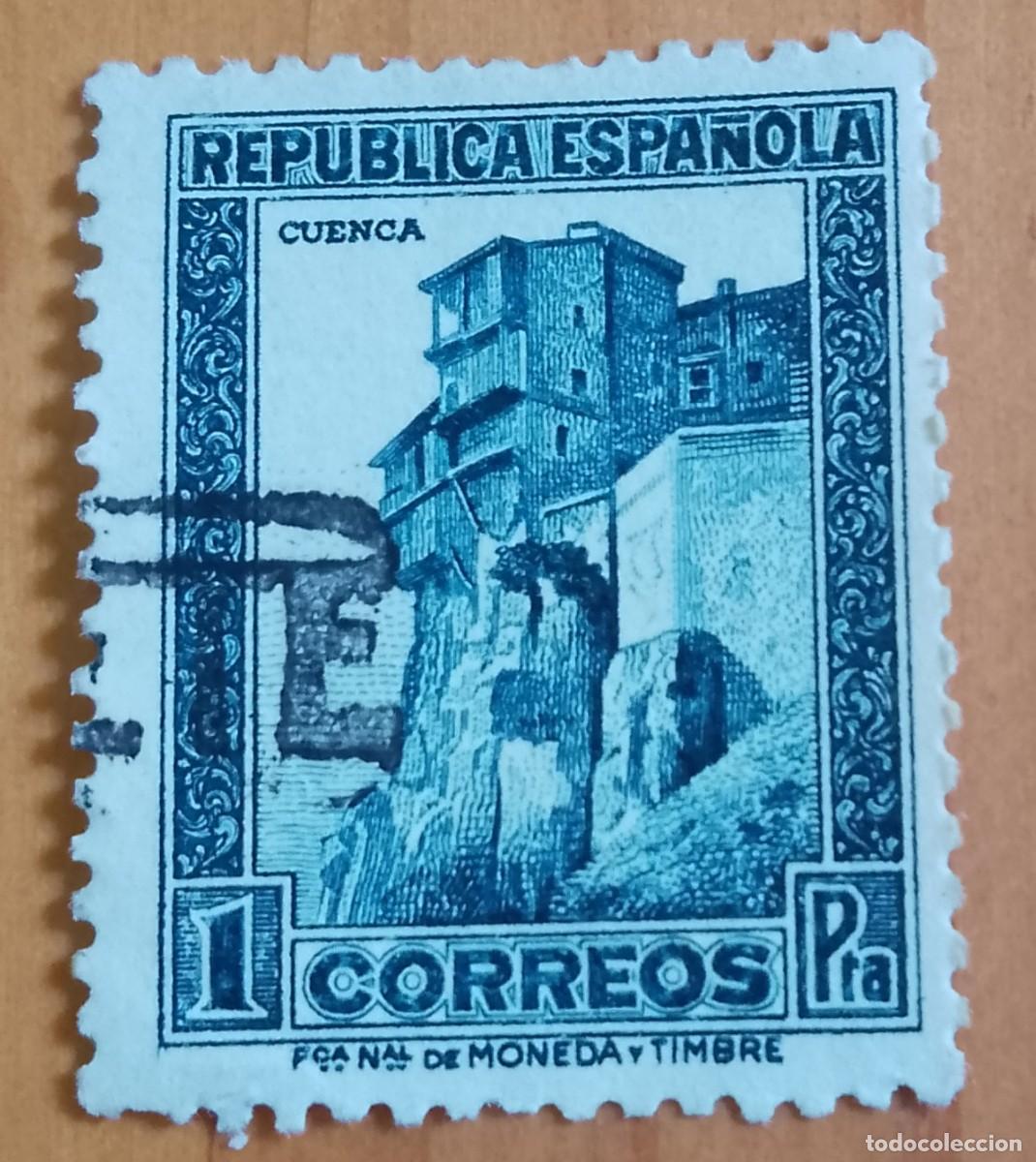 Sellos: ESPA&Ntilde;A - V/F 1 PTA - A&Ntilde;O 1932 - EDIFIL 673 - CASAS COLGADAS DE CUENCA