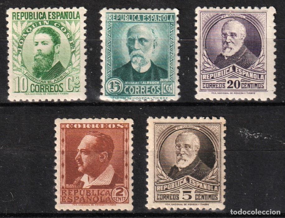 Francobolli: Espa&ntilde;a lote de 5 sellos de personajes de la republica nuevos sin y con charnela MNH y MH.1932