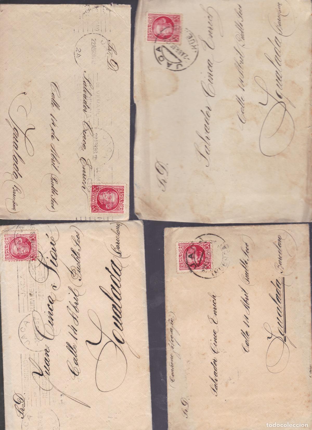 Sellos: FC-VE- REPUBLICA PreGUERRA Lote 12 Cartas . Regimiento Infanteria 19. JACA / IGUALADA