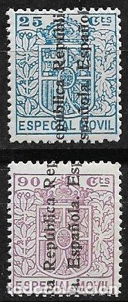 Sellos: FISCALES, 1932 Timbre Especial M&oacute;vil, ALEMANY n&ordm; 36 y 37 * *