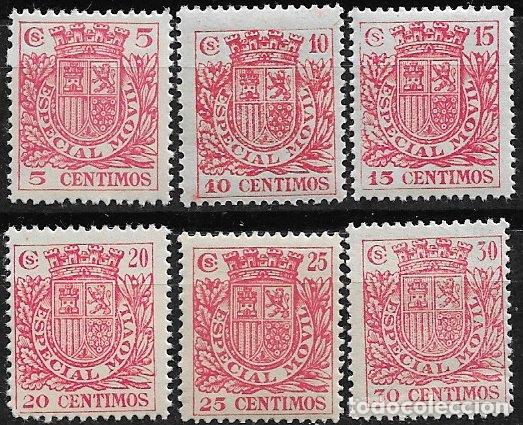Sellos: FISCALES, 1934 Timbre Especial M&oacute;vil, ALEMANY n&ordm; 53 a 58 * *