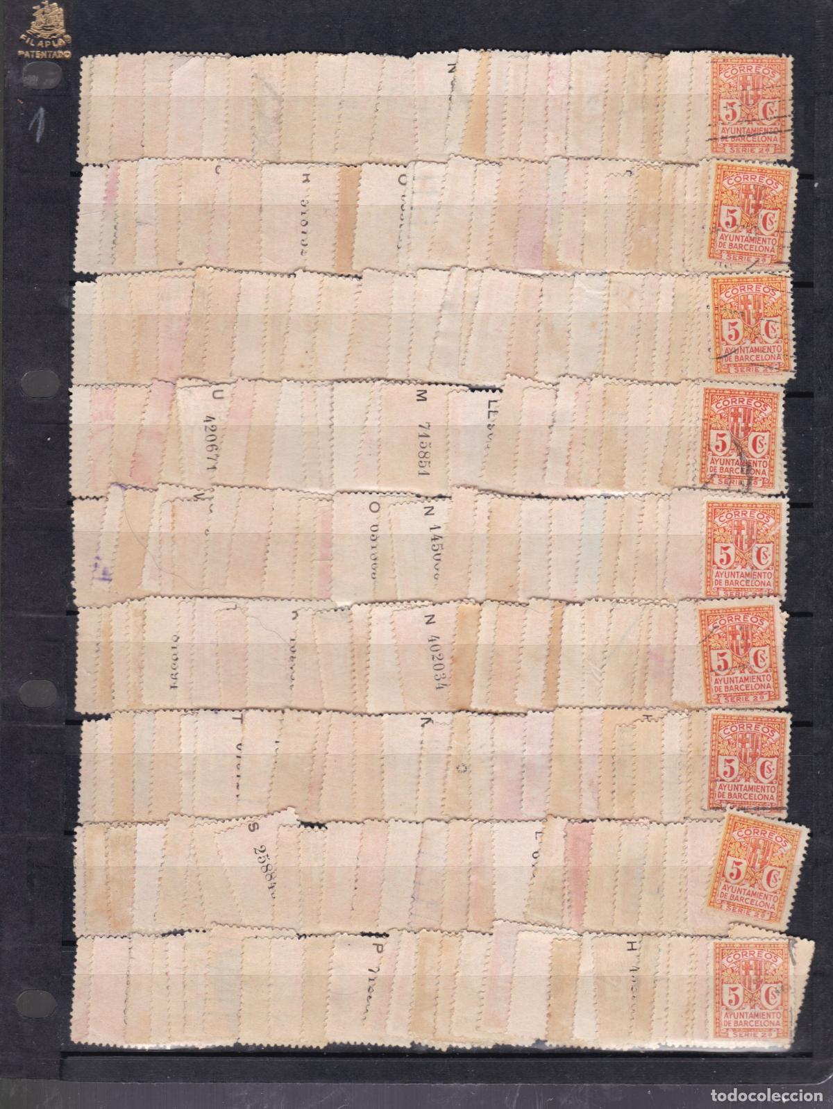 Sellos: FC-265-Ayuntamiento BARCELONA Edifil 10 x 9 SERIES COMPLETAS de la A a la Z (y sin Letra)