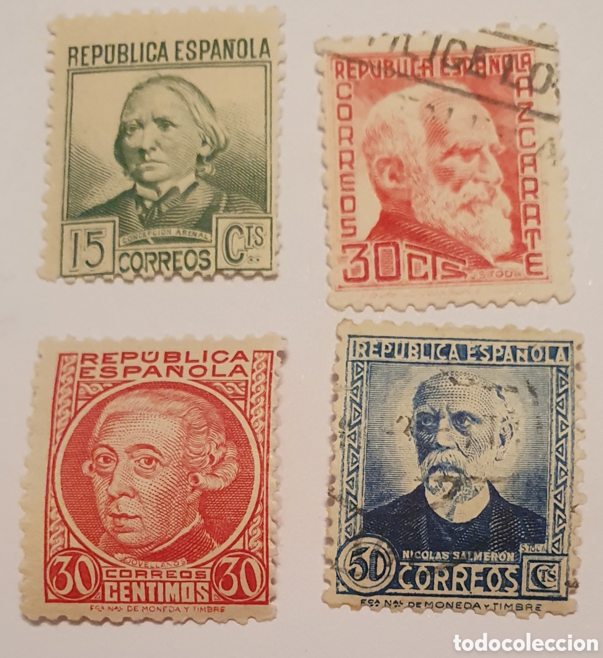 Timbres: Personajes II Rep&uacute;blica. 2 nuevos y 2 usados