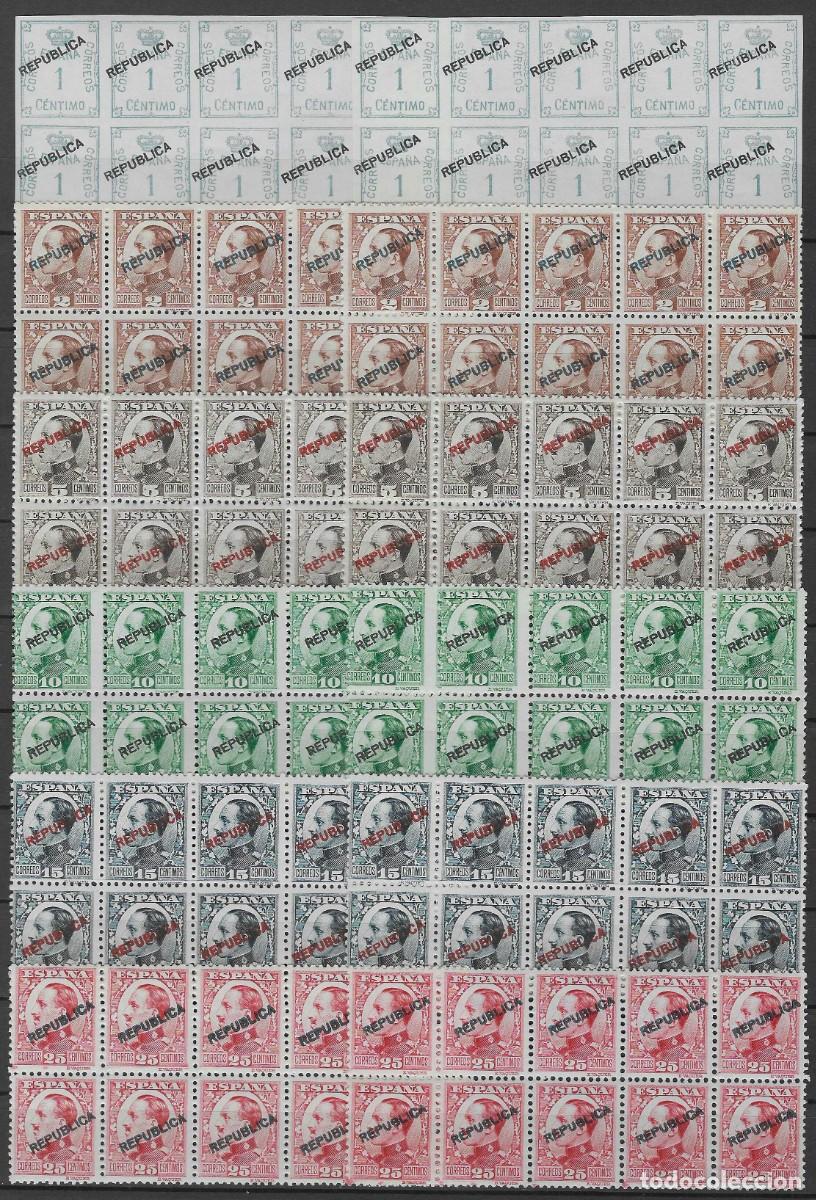 Sellos: EMISIONES LOCALES REPUBLICANAS. MADRID 1931 (6 VALORES EN 2 B/10). V. CAT. ESP. 104 &euro;. MNH **