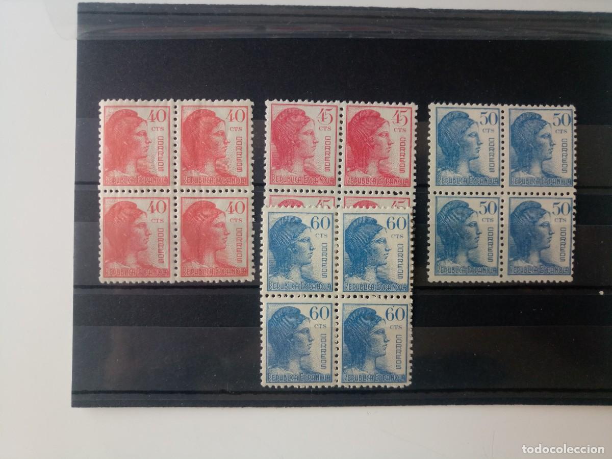 Sellos: Alegor&iacute;a de la Republica En BL4 Edifil 751/754 Del A&ntilde;o 1938 En nuevo **