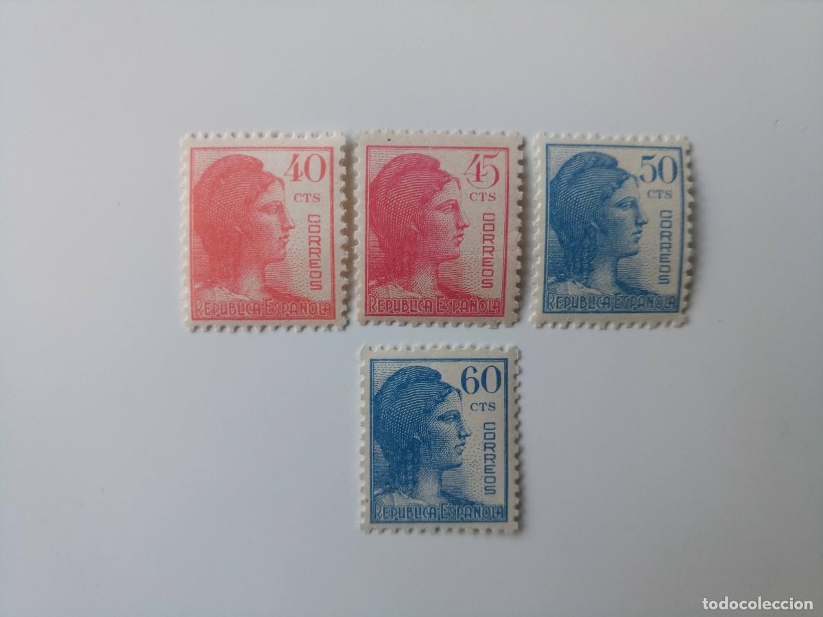 Sellos: Alegor&iacute;a de la Republica Edifil 751/754 Del A&ntilde;o 1938 En nuevo **