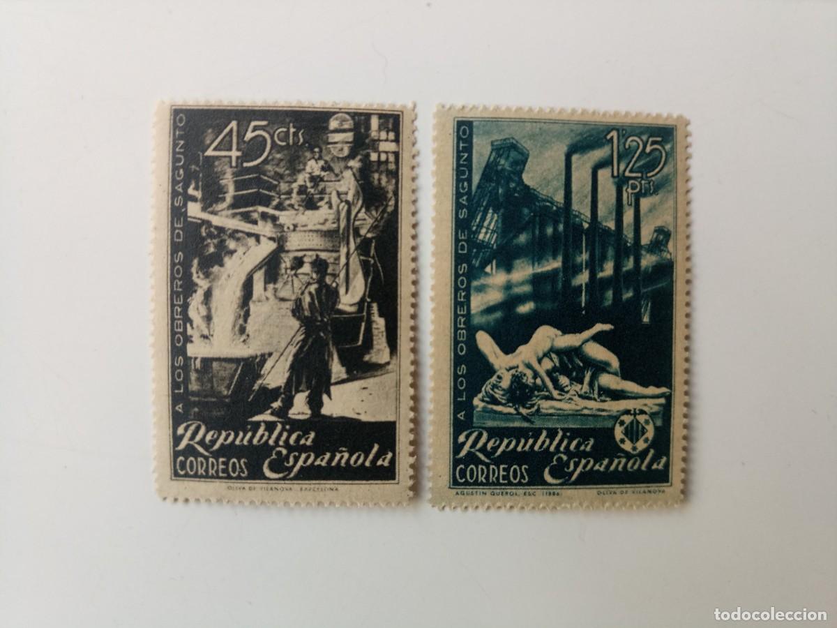 Sellos: Homenaje a los obreros de Sagunto del a&ntilde;o 1938 Edifil 773/774 En nuevo**