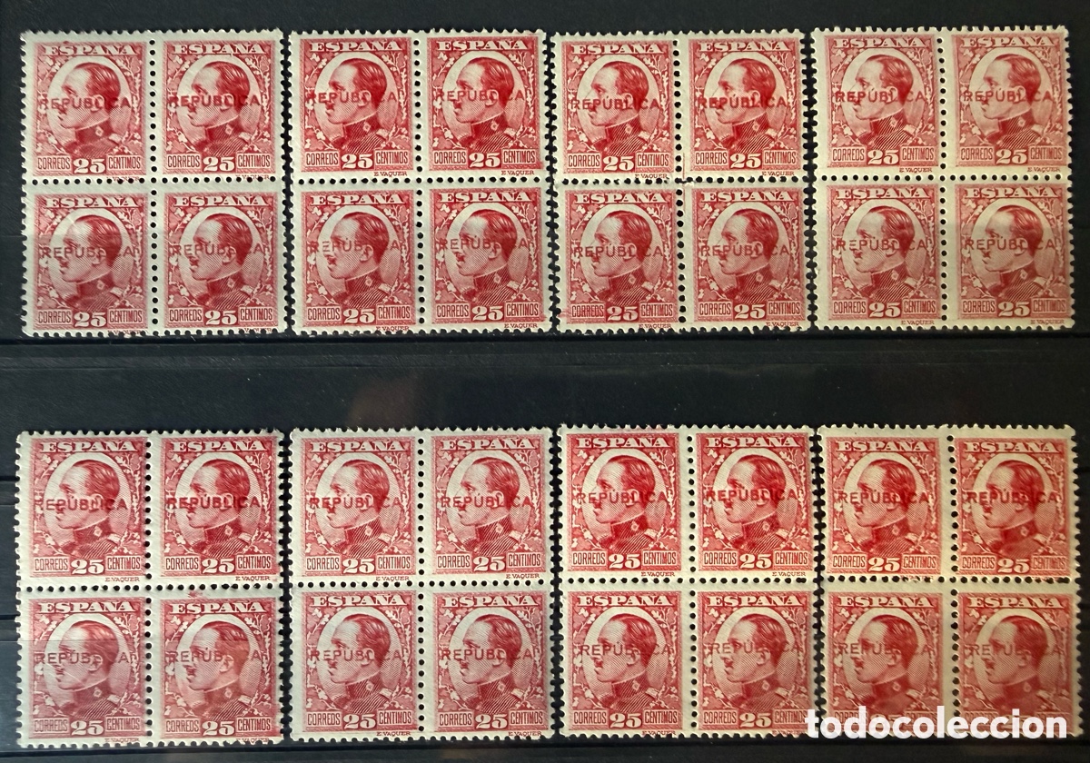 Sellos: EMISIONES LOCALES REPUBLICANAS. ALMER&Iacute;A 1931 (8 B/4) (7HCC SOBRECARGA ROJA) C. ESP.: 3.200 &euro;. MNH **