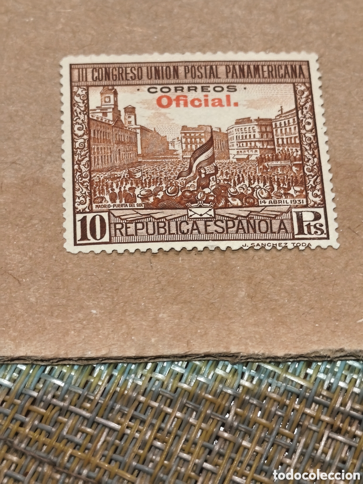 Sellos: Sello de la serie uni&oacute;n postal de Espa&ntilde;a nuevo con su goma n629 ,,sobrecarga oficial ver