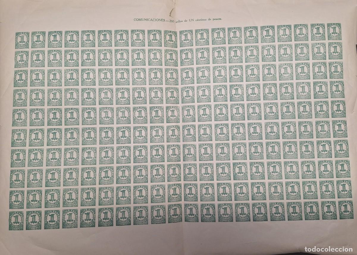 Sellos: PLIEGO 200 SELLOS REPUBLICA ESPA&Ntilde;OLA 1 CMTS. VERDE GUERRA CIVIL 1938 EDIFIL 914