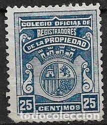 Sellos: FISCALES, Registradores de la Propiedad 1934 ALEMANY n&ordm; 5 (*)