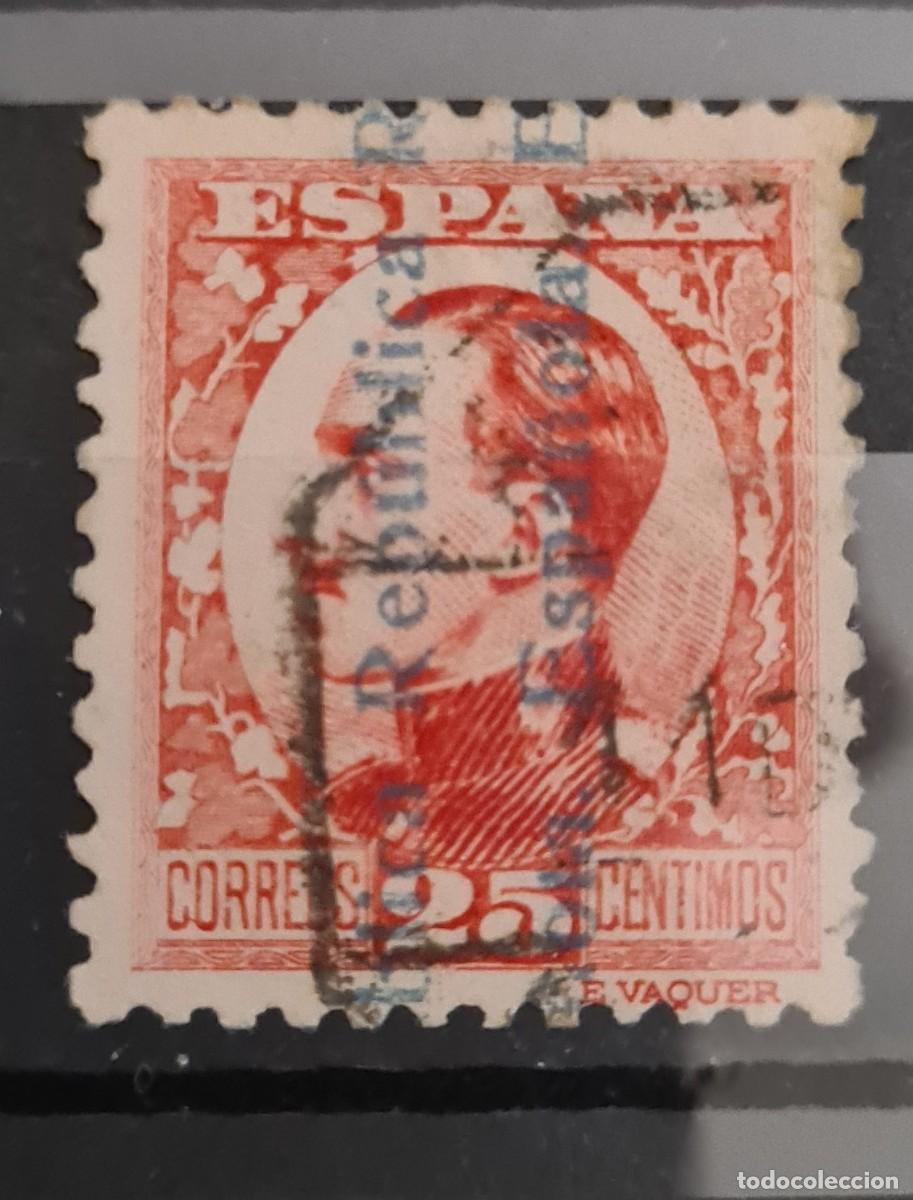 Sellos: Sello usado de Espa&ntilde;a 1931-32: tipos de 1930-31 sobrecargados con Rep&uacute;blica espa&ntilde;ola