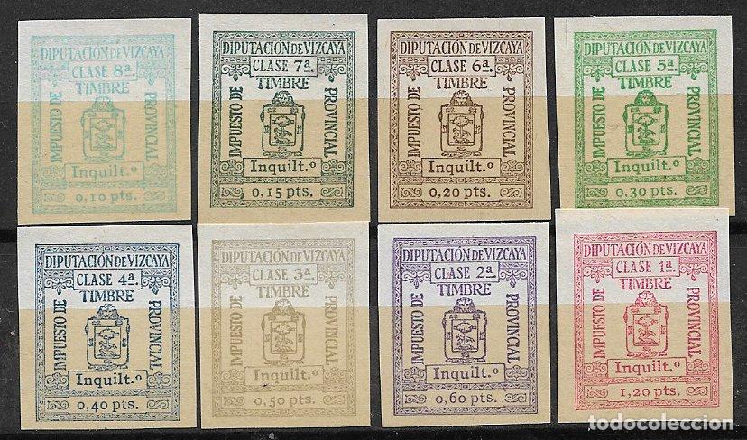 Sellos: Fiscales Diputaci&oacute;n Foral de Vizcaya, 1932 Contratos Inquilinato, Alemany n&ordm; 184s a 191s (*)completa