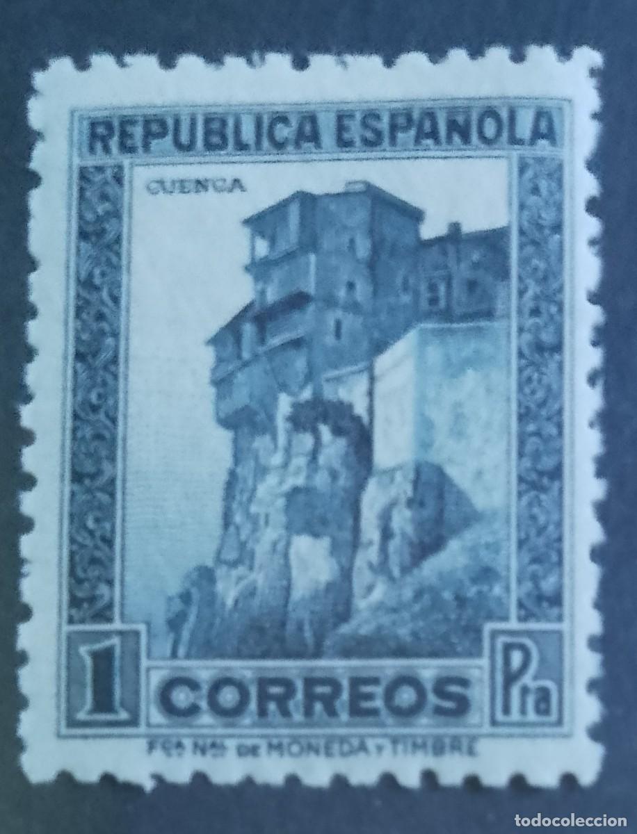 Sellos: ESPA&Ntilde;A - V/F 770 DE LA SERIE: MONUMENTOS - A&Ntilde;O 1938, CASAS COLGADAS DE CUENCA
