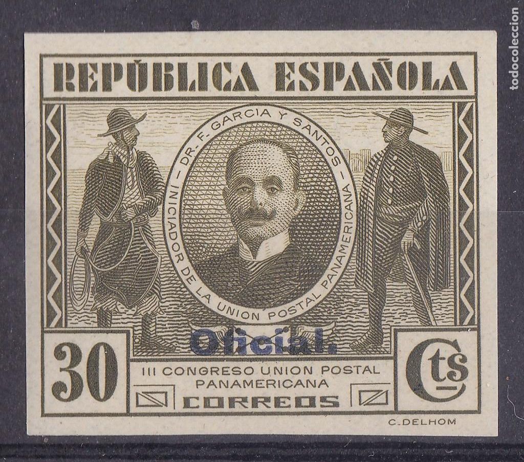Sellos: AA6-CUPP Oficial Edifil 624s Sin Dentar * Ligera Se&ntilde;al Fijasellos