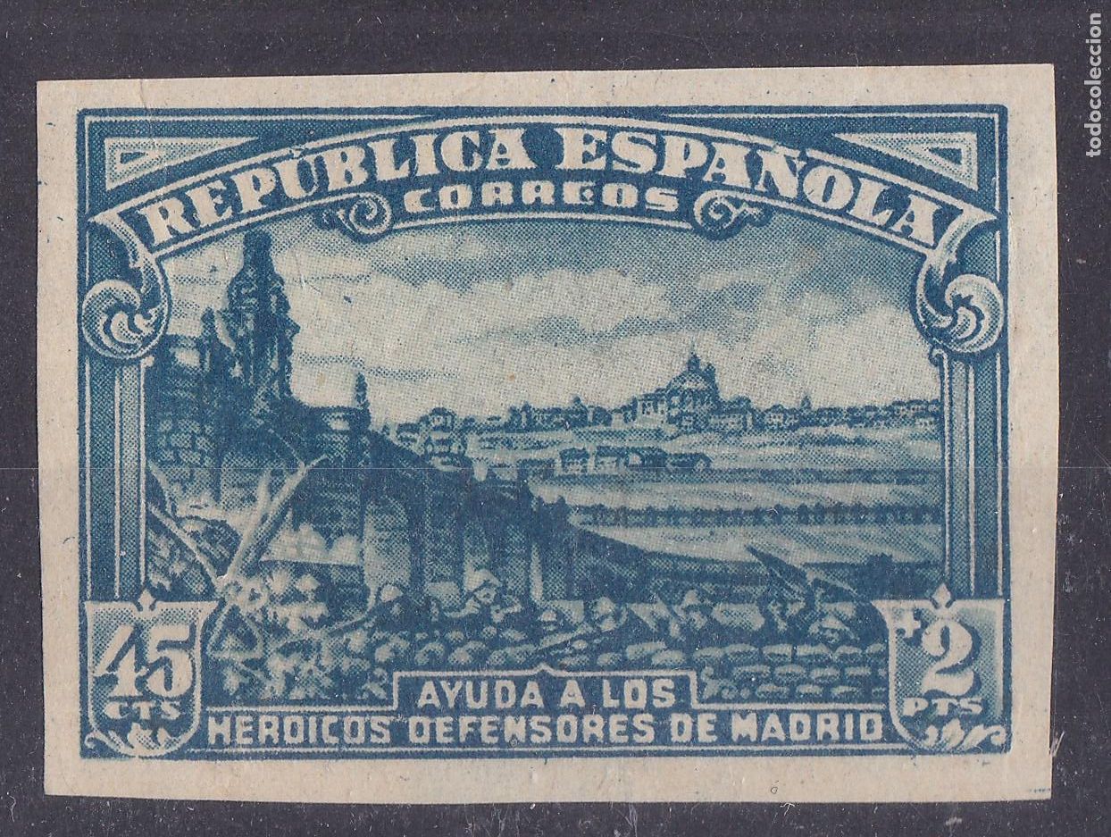 Sellos: AA7-Defensa MADRID Edifil 757s. SIN DENTAR **Sin Fijassellos