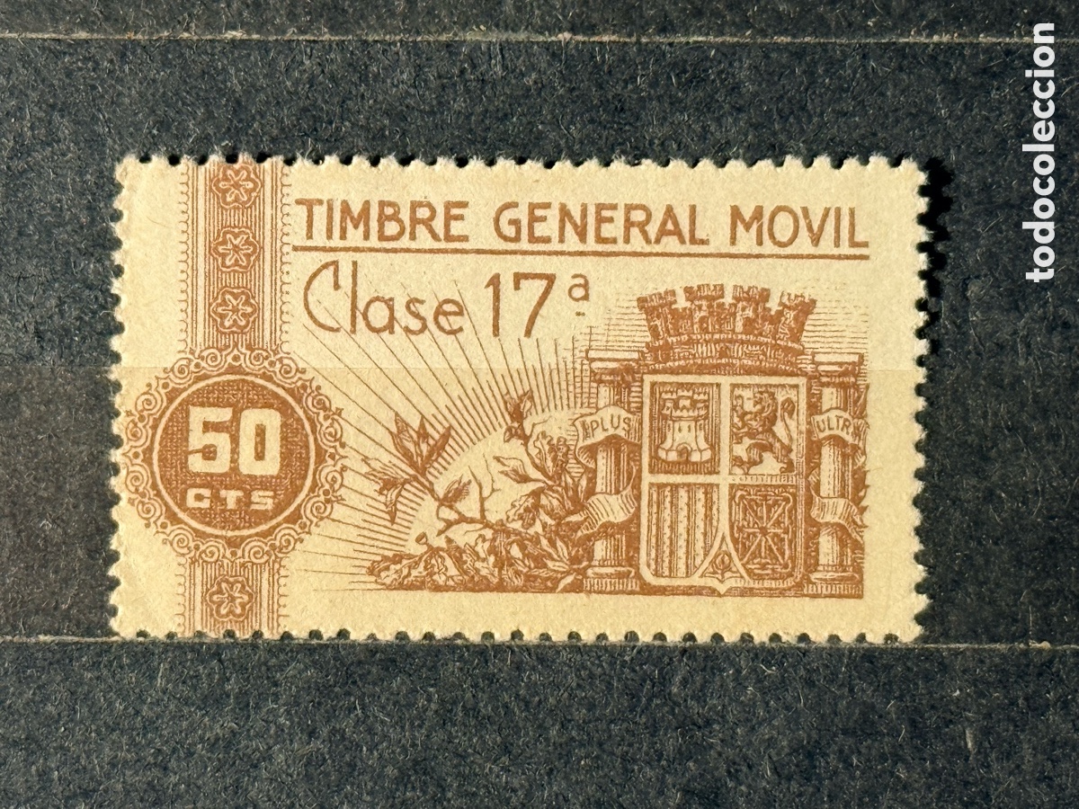 Sellos: Espa&ntilde;a. 1938. Fiscal. Timbre General M&oacute;vil. Alemany 4. Nuevo sin goma.