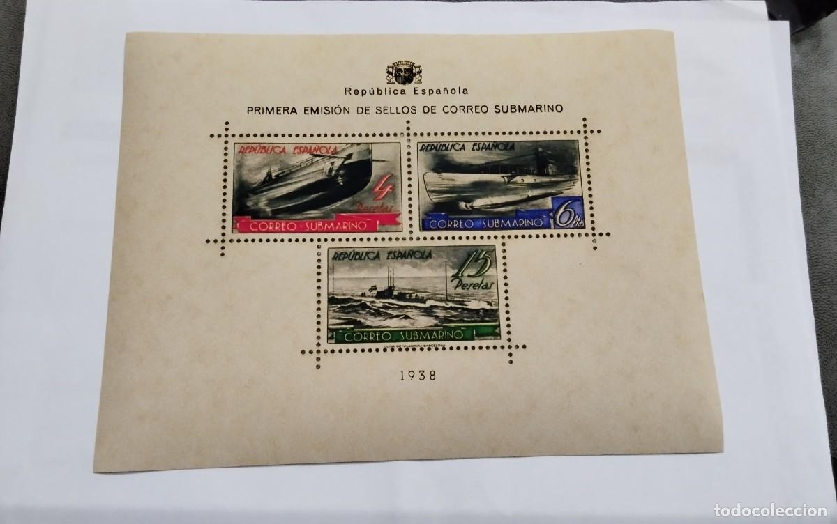 Selos: ESPA&Ntilde;A-1938 II REPUBLICA EDIFIL 781 - HOJITA CORREO SUBMARINO MNH** - NUEVA CON GOMA