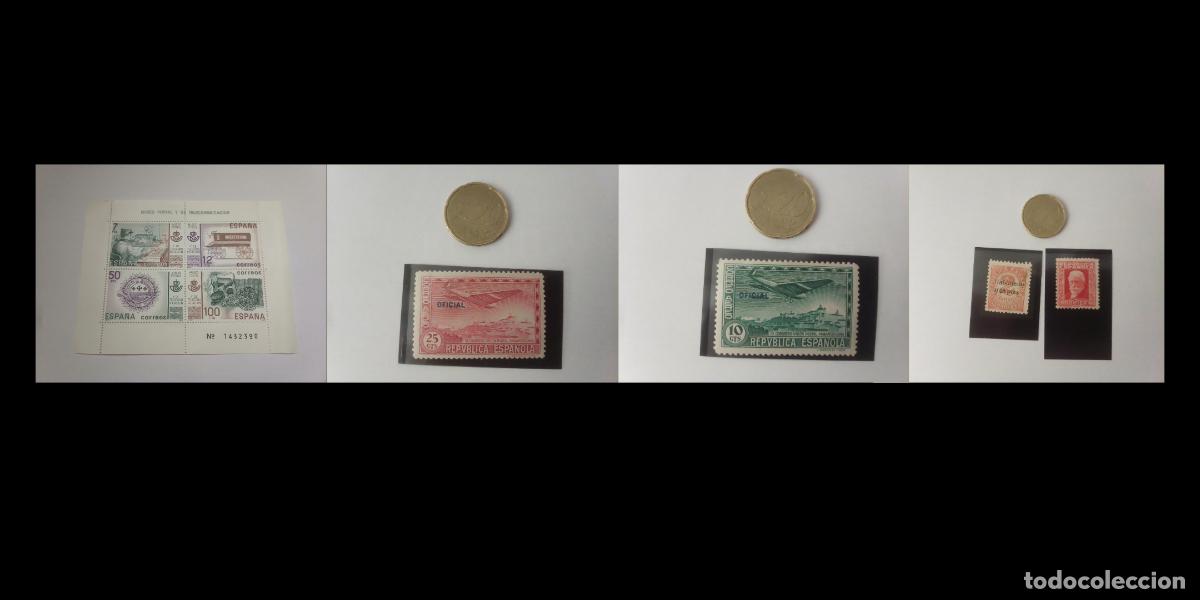 Sellos: Lote Sellos Antiguos Segunda Rep&uacute;blica Oficial 1931, Habilitado y Hoja Bloque Museo Postal